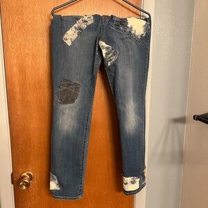 Old Navy patched art jeans